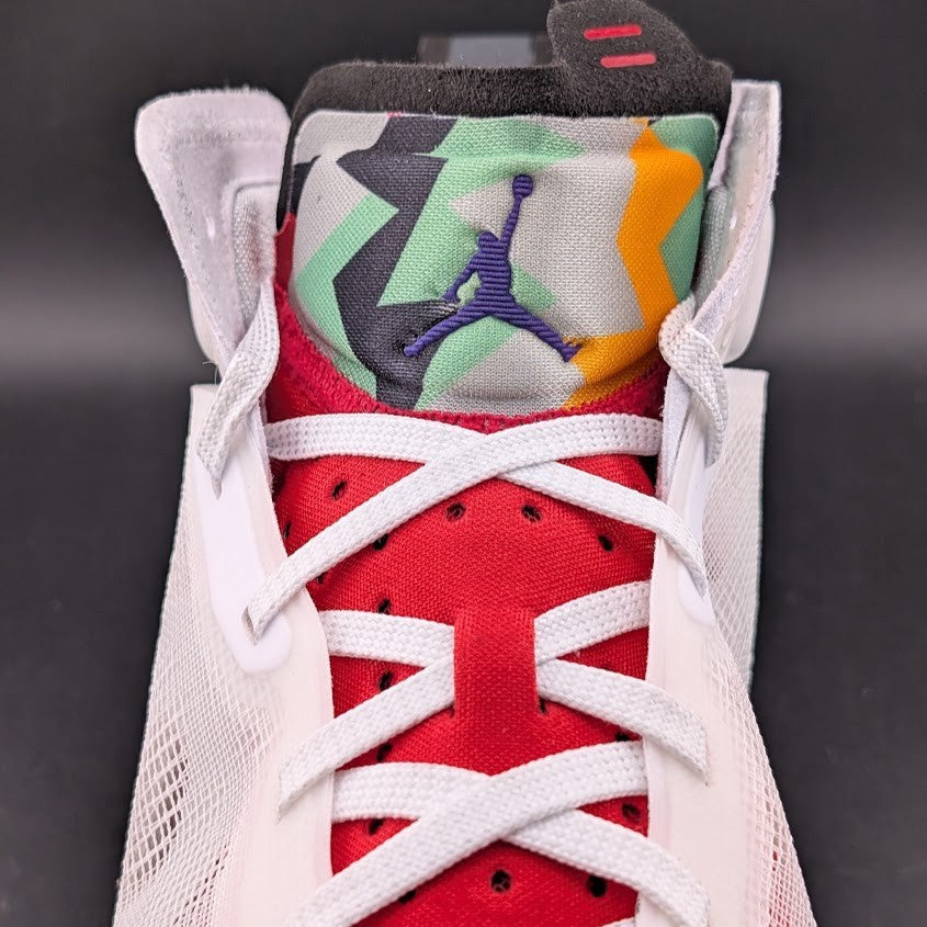 Nike Sz M10.5 Air Jordan XXXVII 37 'Hare' White White Red Basketball Shoe DD6958 Jordan