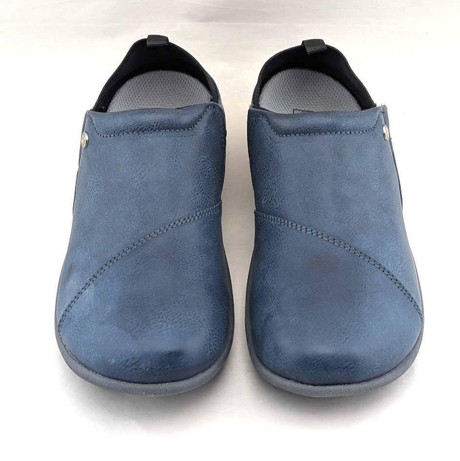 Spenco Brooklyn Womens US 5.5 Navy Orthotic Convertible Slip-On Clogs Shoes Spenco