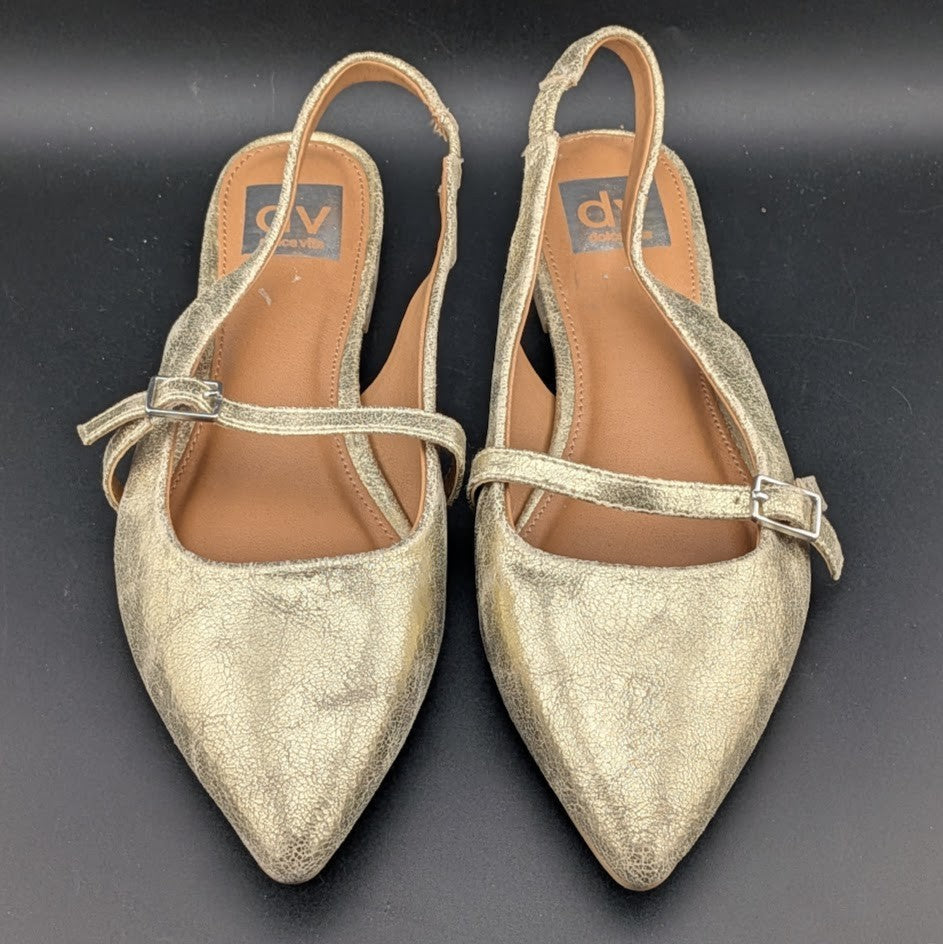 Dolce Vita Carder Size 8 or 10 Gold Crackle Slingback Flats Dolce Vita