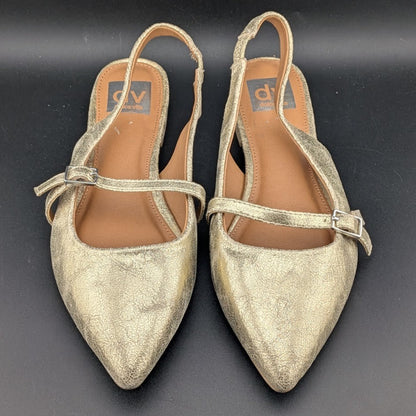 Dolce Vita Carder Size 8 or 10 Gold Crackle Slingback Flats Dolce Vita