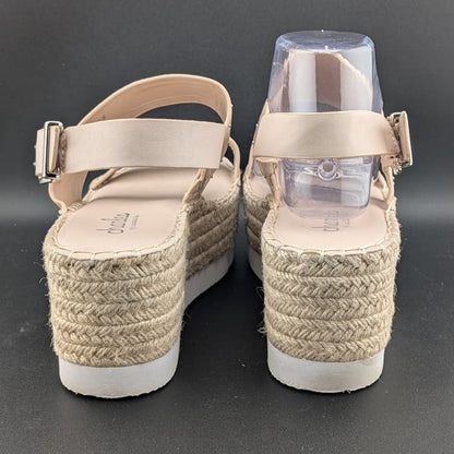CHARLES by Charles David Women's Size 9.5 Scale Platform Wedge Sandals in Nude CHARLES DAVID