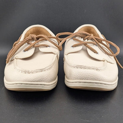 Sperry Women's Size US 9 / EU 40 Whalefish Cream Leather Boat Shoes ~ MSRP $125 SPERRY