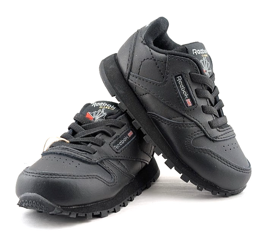 Reebok CL Leather Unisex Infant/Toddler Shoes Size 5 ~ Black Reebok