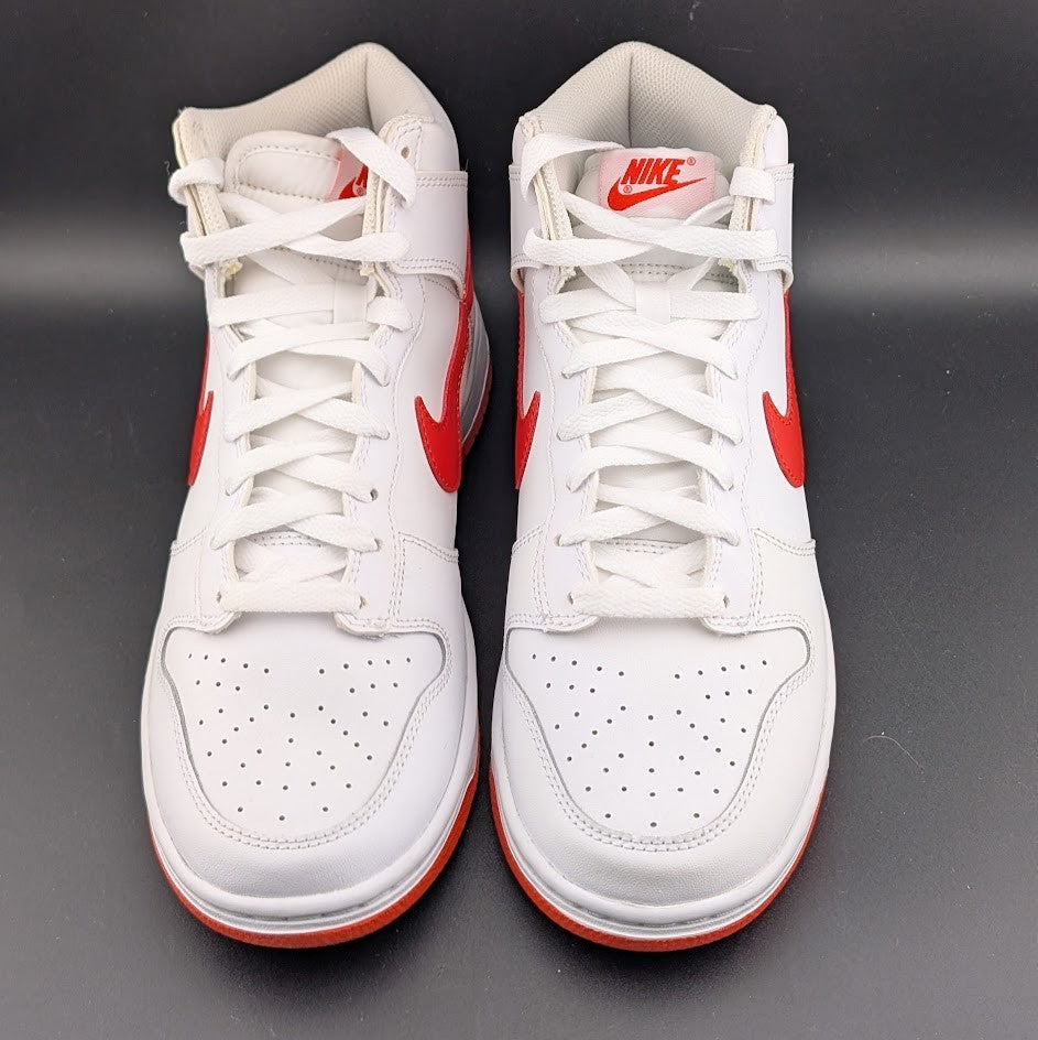Nike Men's Size 7.5 Dunk HI Retro White/Picante Red-White DV0828 100 New in Box Nike