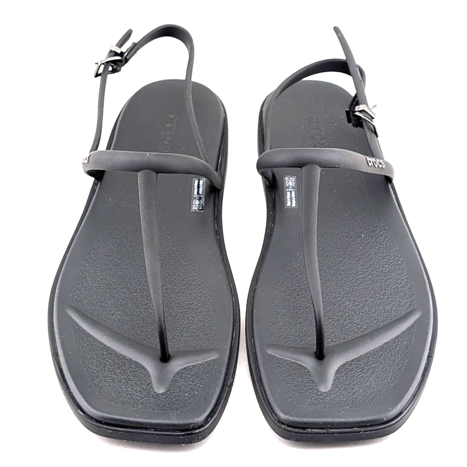 Crocs Miami Sandals Women's US 9 Black Adjustable Strap Thong Flip Flop 209793 Crocs