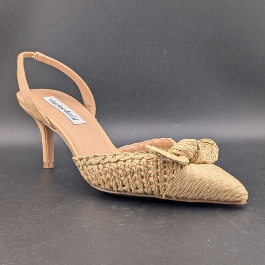 Charles David Allyson Raffia Slingback Pump Heel Shoes Size 8.5 NEW CHARLES DAVID