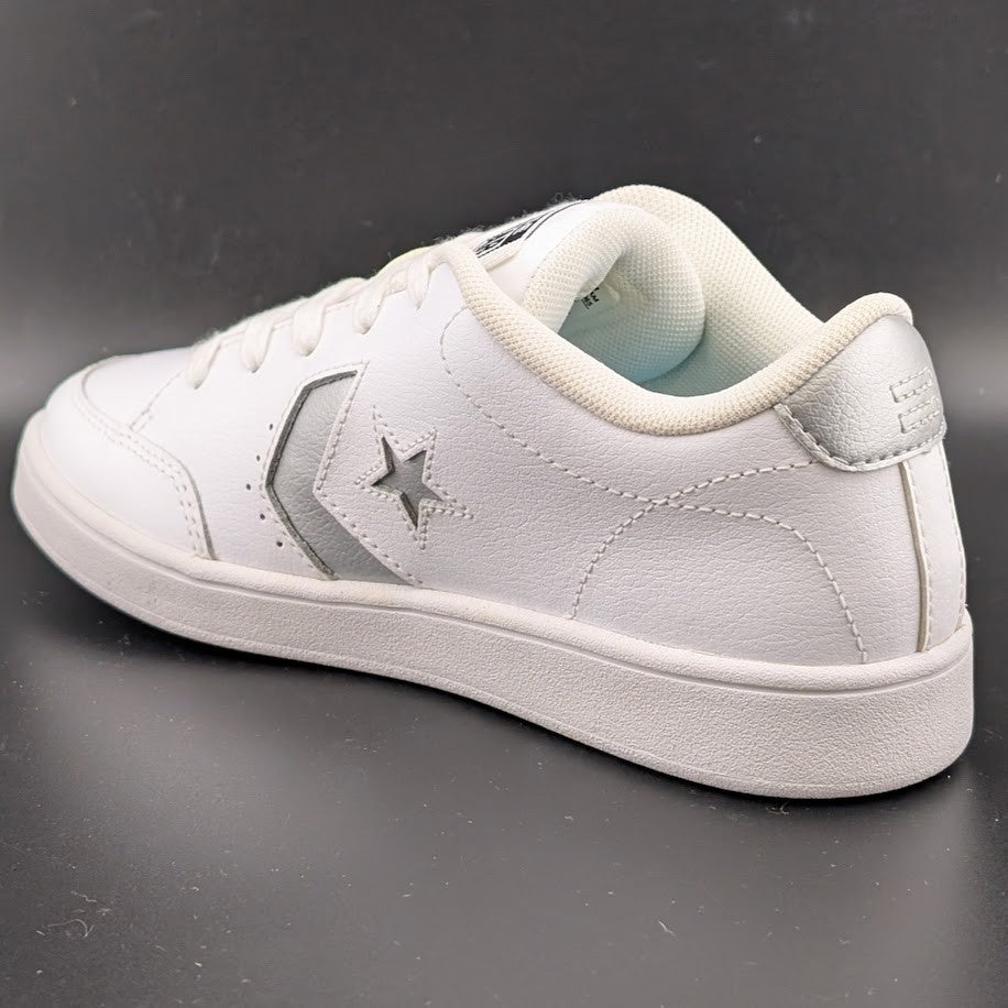 Converse All Star Court OX | Sneaker | Leather | White/Silver | 2 Big Kid Converse