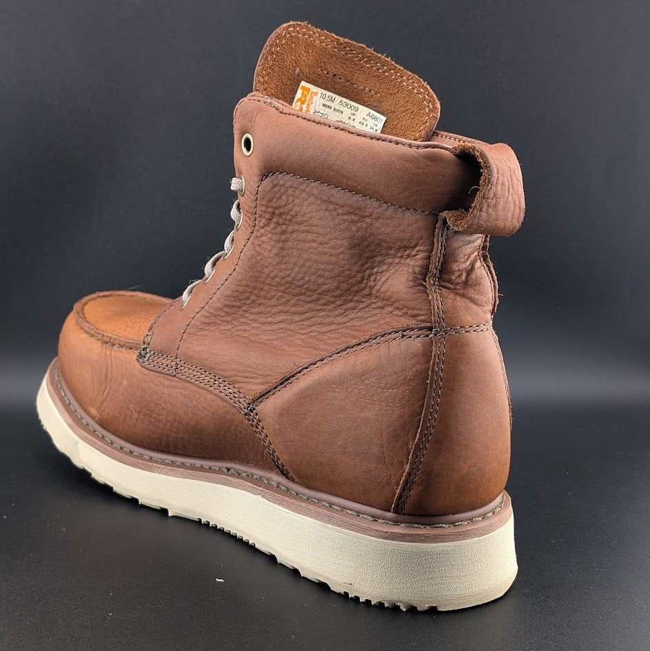 MEN TIMBERLAND PRO Size 10.5 Wedge 6" Soft Toe Brown EH SL Work Boots Timberland PRO