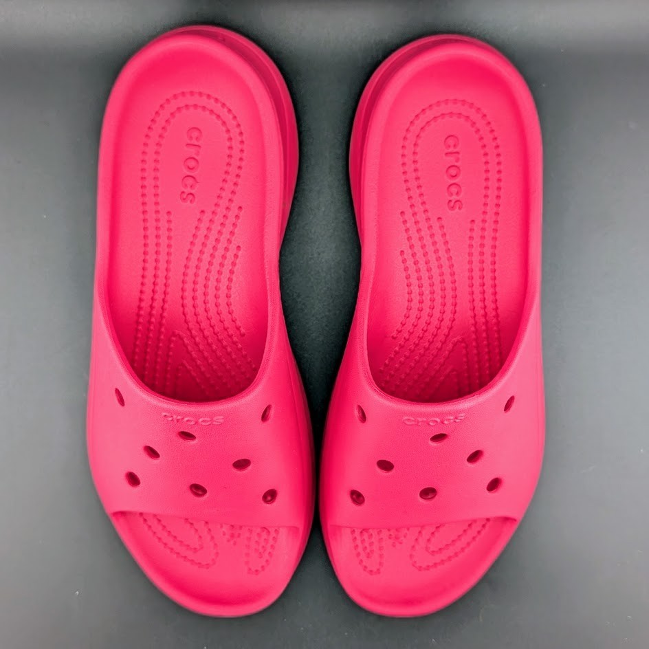 Crocs BAE Slides Slip On Platform Sandals/Slide DRAGON FRUIT PINK w Sz. 7 - NEW Crocs