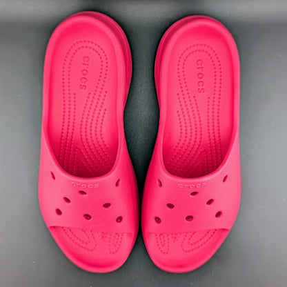 Crocs BAE Slides Slip On Platform Sandals/Slide DRAGON FRUIT PINK w Sz. 7 - NEW Crocs