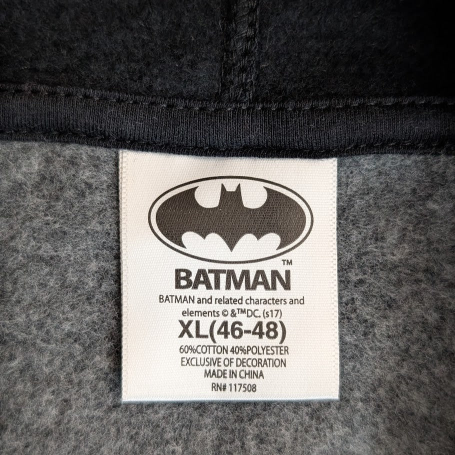 Batman | DC Comics | Gray/Black | Mens | Full Zip Hoodie Sweatshirt | L or XL DC