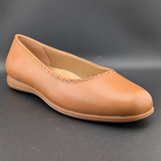 Trotters Womens Sz 11M "Dixie" Luggage Tan Leather Ballet Flats T2217-215 Trotters