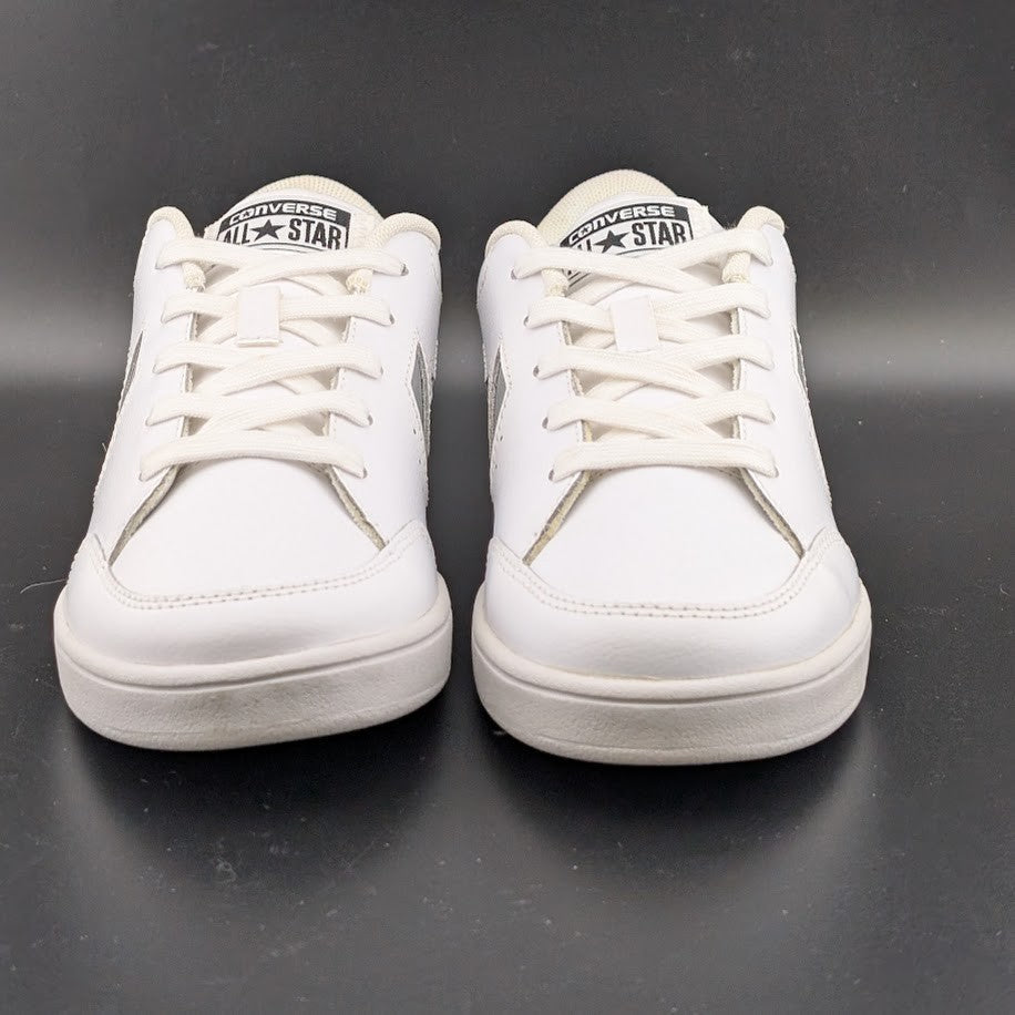 Converse All Star Court OX | Sneaker | Leather | White/Silver | 2 Big Kid Converse
