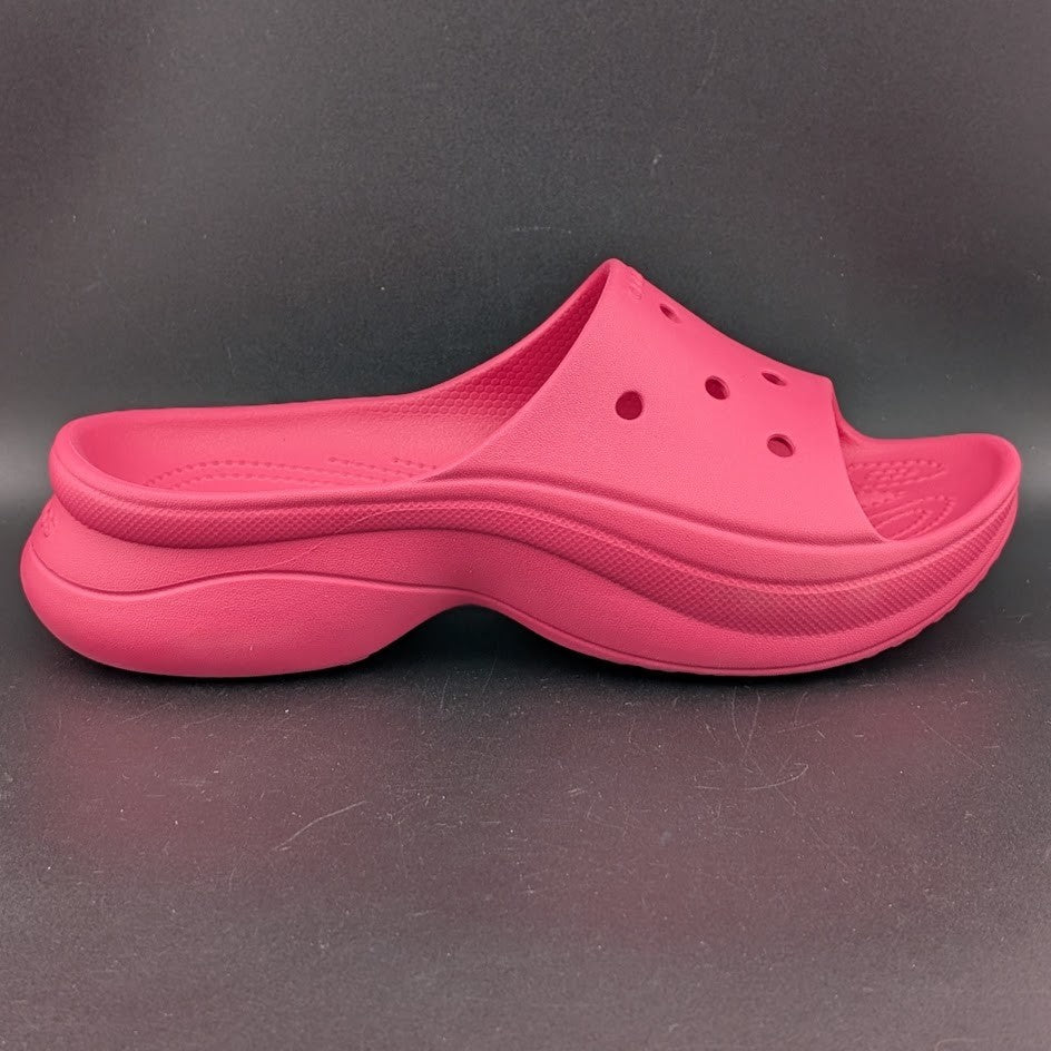 Crocs BAE Slides Slip On Platform Sandals/Slide DRAGON FRUIT PINK w Sz. 7 - NEW Crocs