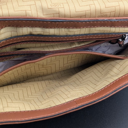 LODIS Bedford Embroidered Leather Bag w/ Two Straps~Chestnut NWT ~MSRP $128 LODIS
