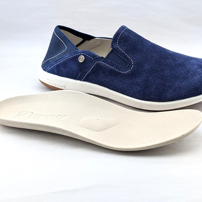 Spenco Brooklyn Women's US 6 Wide Navy Suede Convertible Slip-On Clogs Shoes Spenco