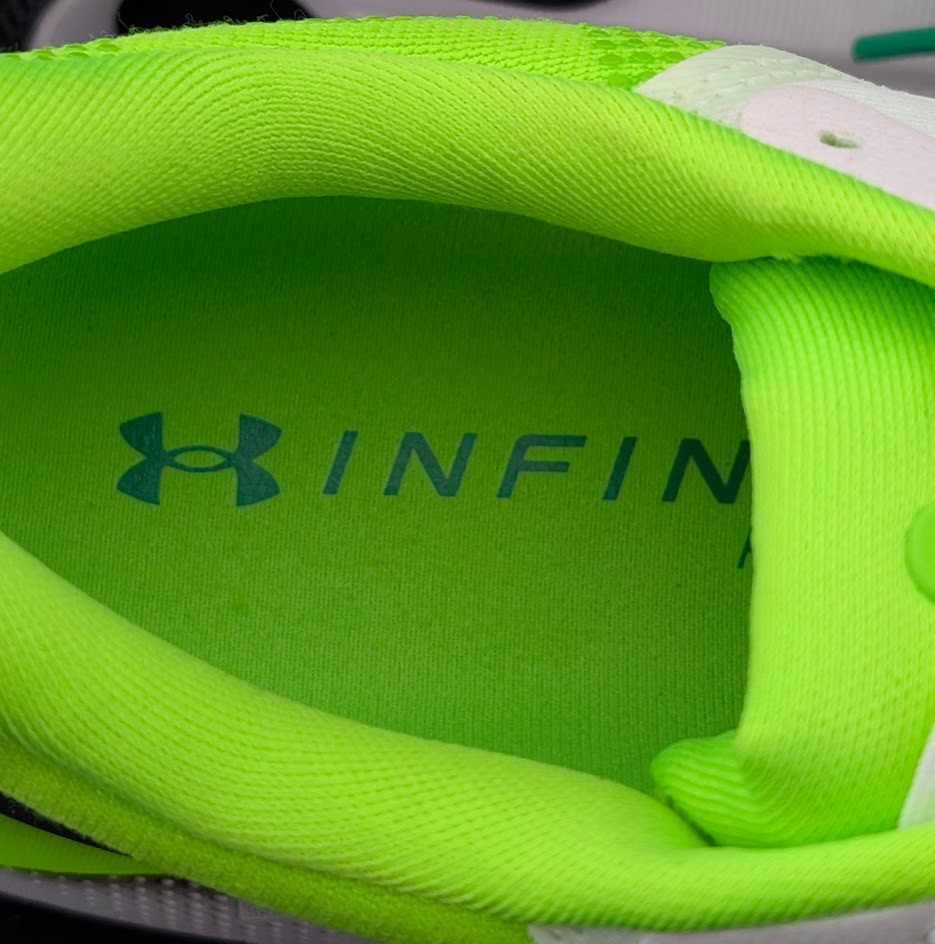 Under Armour Men's Size 11.5 ~HOVR Infinite Pro 2~White Hyper Green 3028168-101 Under Armour