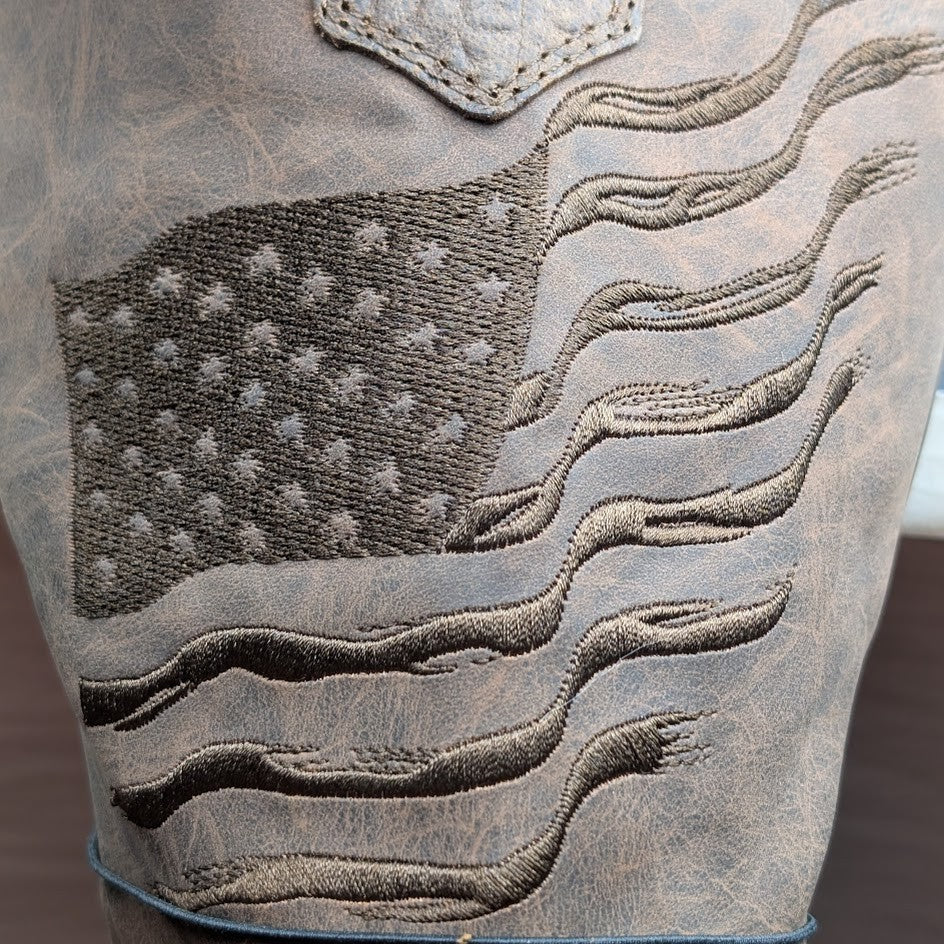Rebel™ By Durango® Size 10W Brown Distressed Flag Embroidery Boots DDB0314 $185 Durango