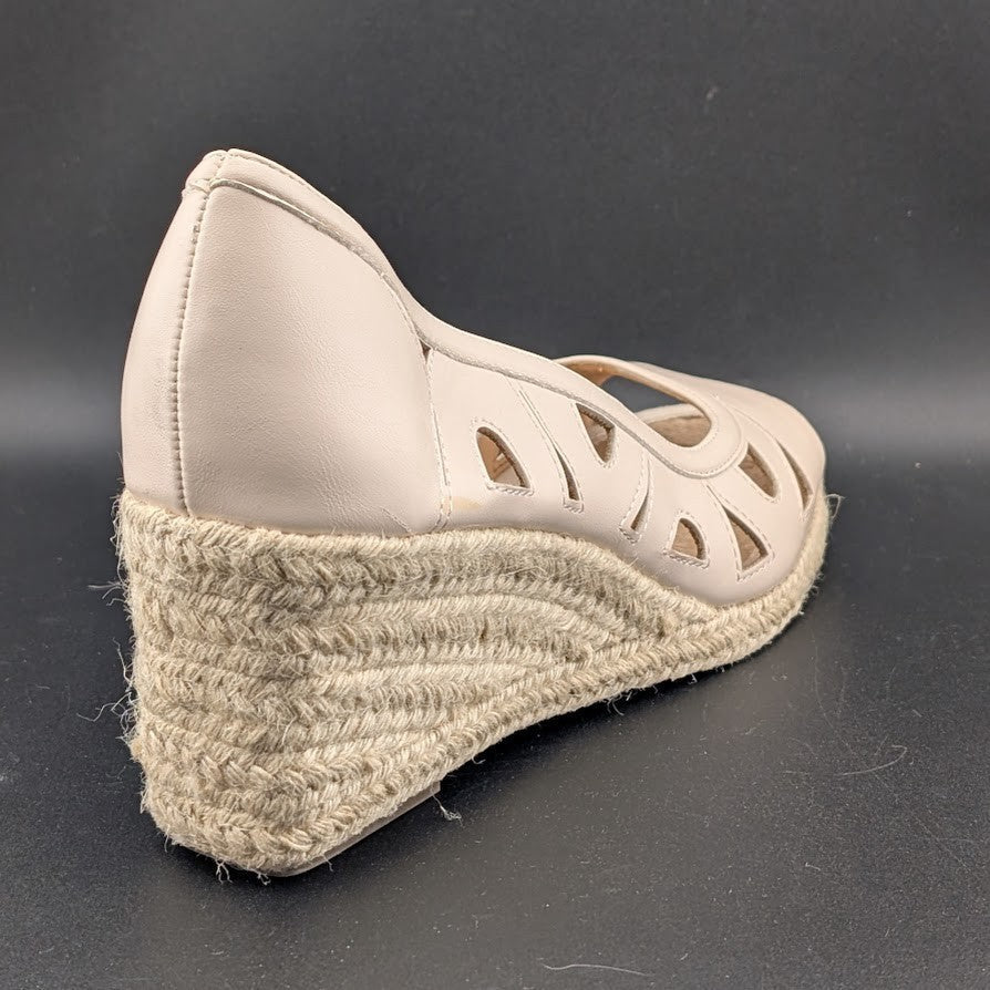 Adrienne Vittadini Espadrille Wedge Pump Size 10 Beige Brea Cut Out Sandal Ecru Adrienne Vittadini