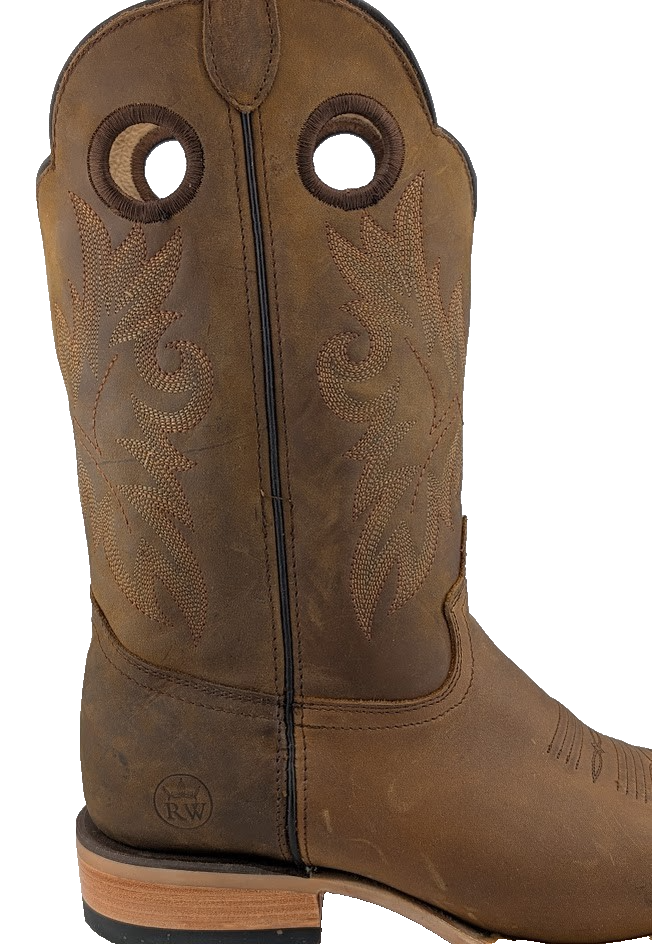Men's Size 10 Rodeo Cowboy Boots Leather Hibrido Suela Tacoma Cuero Bota Vaquera REYWELT