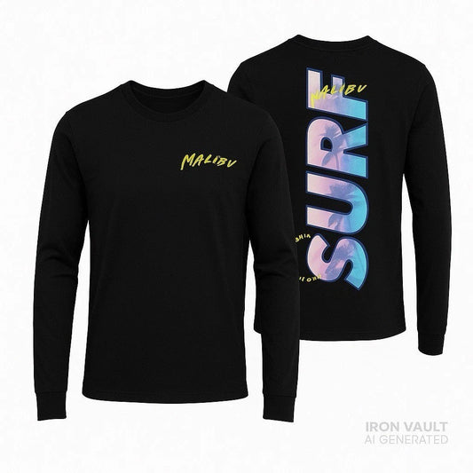 Original Use Malibu Surf Black Long Sleeve Graphic Tee Men's Size Large Original Use