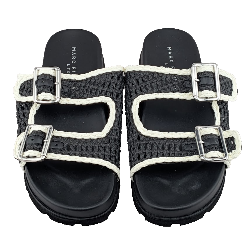 ⋆˚✿˖° Marc Fisher Mylan Sandals - Women Size 8.5 Black & White NEW in Box 🎁 Marc Fisher