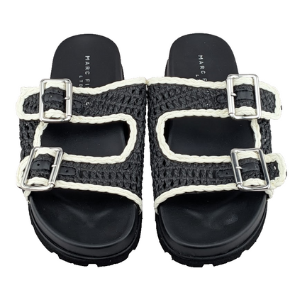 ⋆˚✿˖° Marc Fisher Mylan Sandals - Women Size 8.5 Black & White NEW in Box 🎁 Marc Fisher