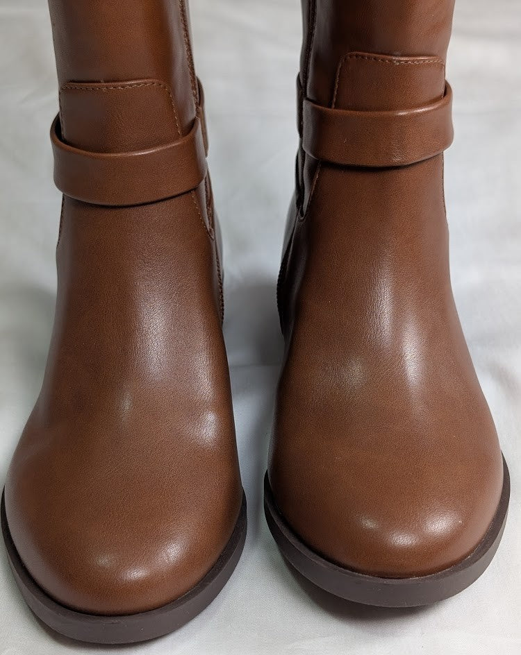 CHARTER CLUB Women's Size 5 Brown Johannes Round Toe Zip-Up Riding Boot Charter Club