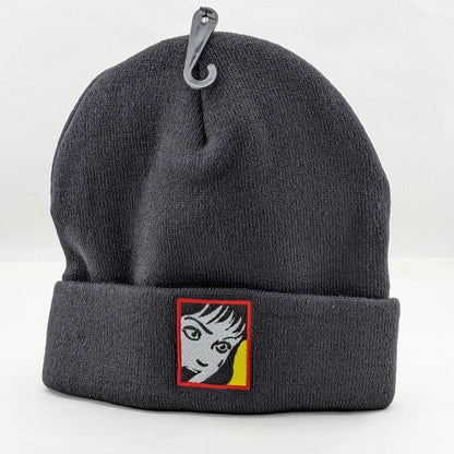 Ripple Junction Junji Ito Collection Shocked Face Embroidered Cuff Beanie Black Ripple Junction
