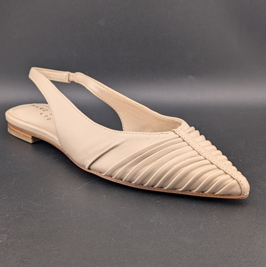 Marc Fisher LTD Women's Size 6.5 Dalatee Ruched Slingback Flats Nude Marc Fisher