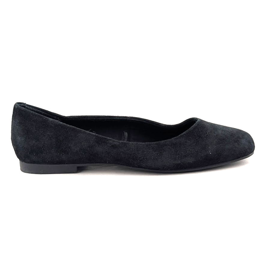Steve Madden Womens Sz 8 Deliah Black Suede Leather Ballet Flats~Minimalist Chic Steve Madden