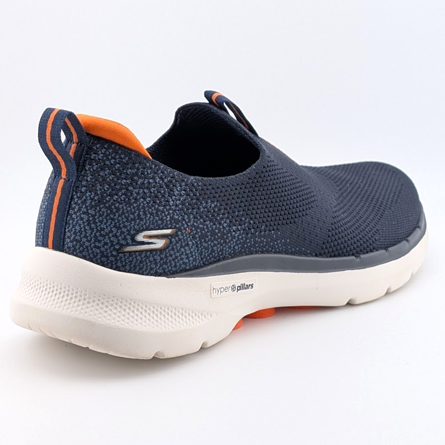 Skechers Men's Size 7 Go Walk 6 Navy-Orange Comfort Slip-On Shoe Sneaker 216202N SKECHERS