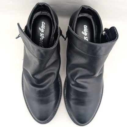 Easy Street Womens 7N (Narrow)  Black Gusto Slouch Zip Up Ankle Booties Easy Street