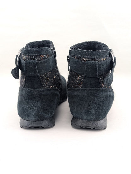 Skechers Womens Size 6  Bikers Lite High-Grade Suede & Sweater Knit Ankle Boot SKECHERS