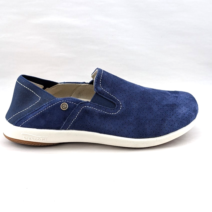 Spenco Brooklyn Women's US 6 Wide Navy Suede Convertible Slip-On Clogs Shoes Spenco
