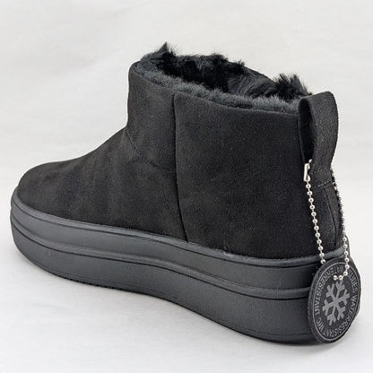40% OFF New Wos Sz 6.5 Urban Sport Blk Suede Luxe Ankle Boot Faux Fur Lining J/Slides