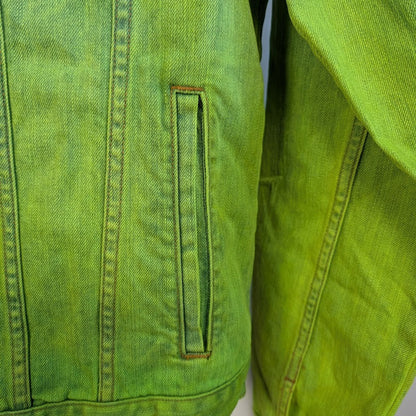 Reigning Fury Dip Dye Green Denim Jean Jacket Medium Reigning Fury