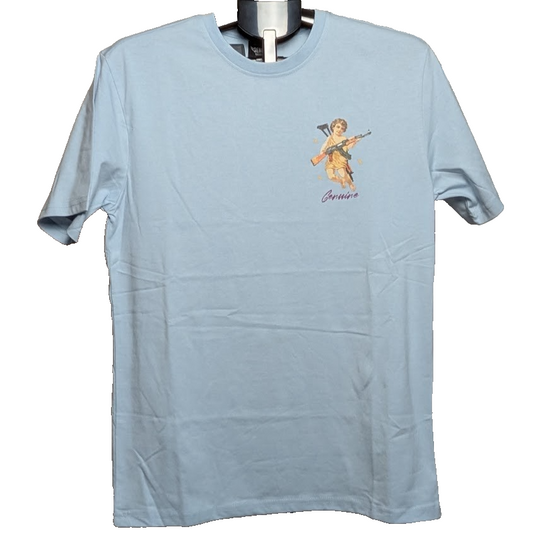 Genuine Authentics Mens Small (S) "The Rich Make War" Light Blue T Shirt TShirt Genuine Authentics