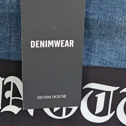 Denim House Woman's Size XL Distressed Jean Jacket Faded NWT Denim House