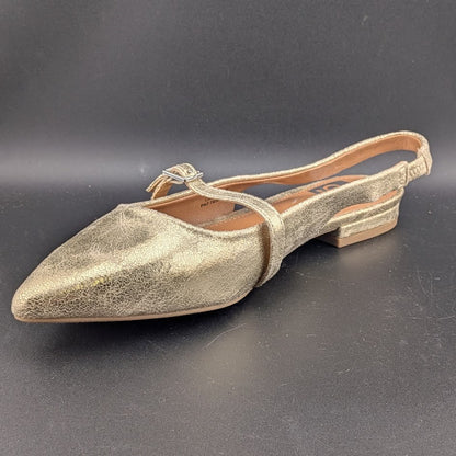Dolce Vita Carder Size 8 or 10 Gold Crackle Slingback Flats Dolce Vita