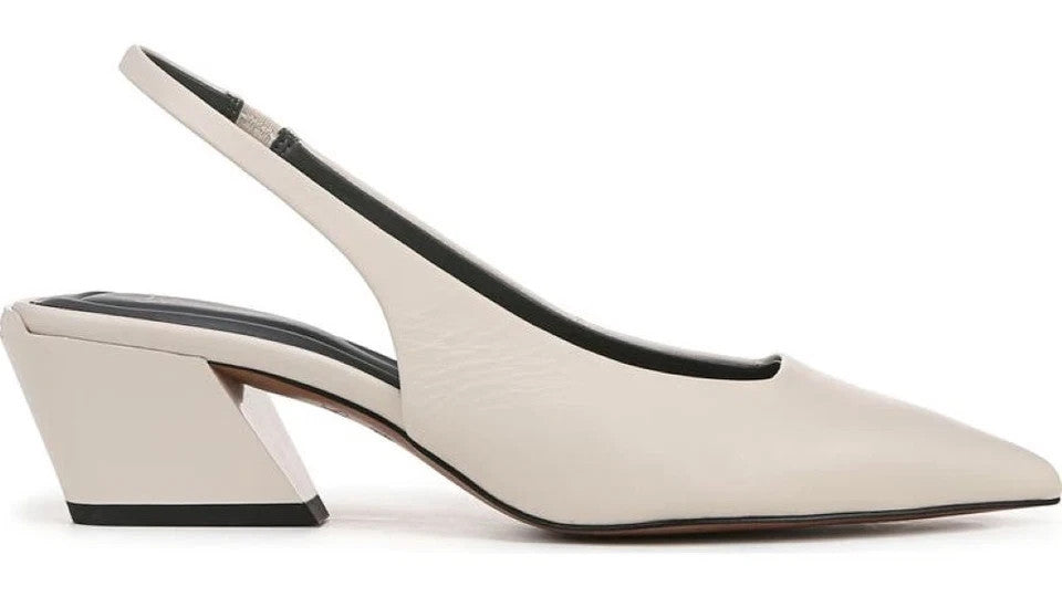 Franco Sarto Women's 9.5 A-Gena Leather Slingback Pointed Toe Pumps Franco Sarto