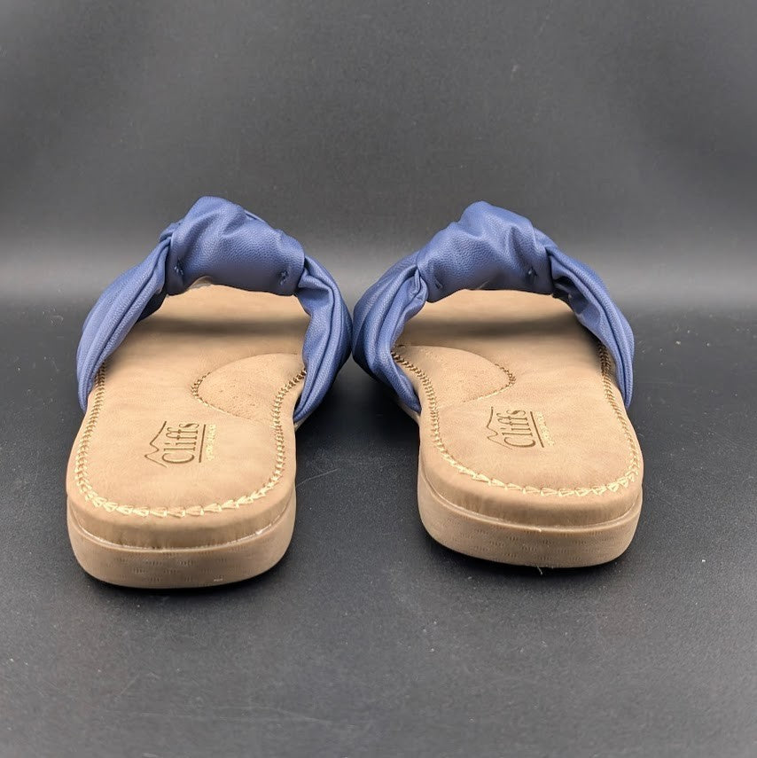 Cliffs By White Mountain Women's Size 8.5 Fanciful Sandal, Dk Blue Smooth CLIFFS BY WHITE MOUNTAIN