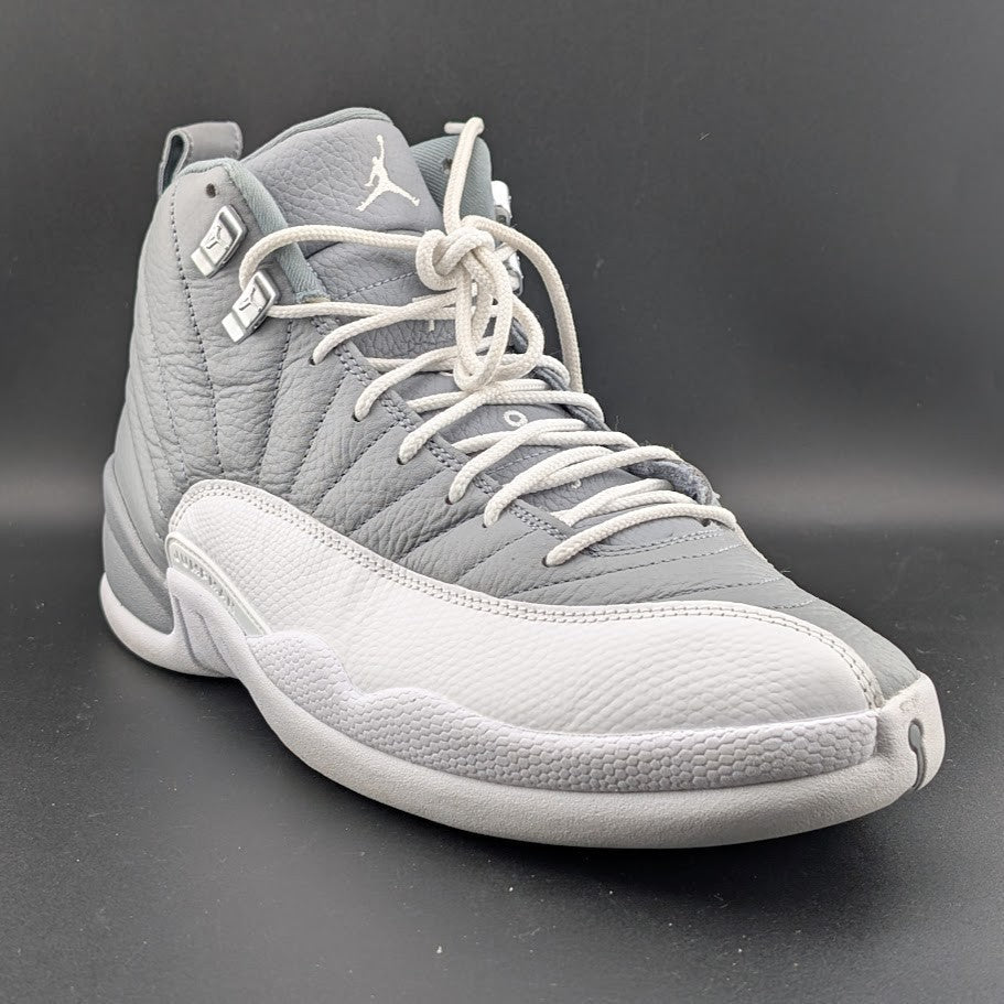 Air Jordan 12 Retro Stealth Men's Sneakers Size 12 White-Cool Grey Worn Once Jordan