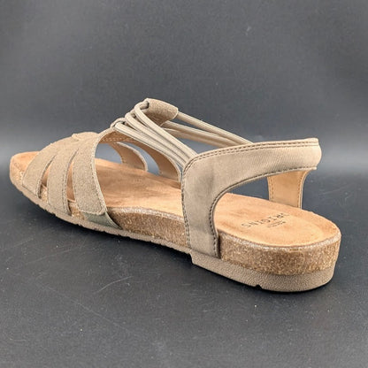 Earth Origins Laney Sandals Womens 7.5 Brown Sedona Sepia Strappy Slingback Flat Earth