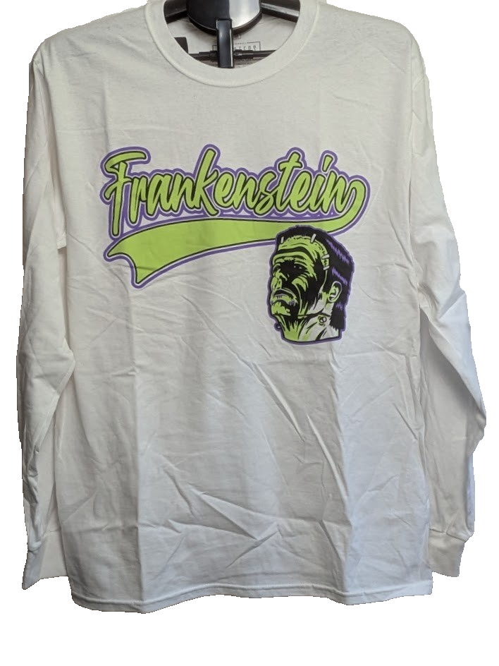 Official Universal Studios Frankenstein T-Shirt Size M-White Long Sleeve Universal Studios