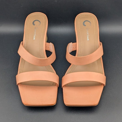 Journee Collection Women's 8.5 Nolla Square Toe 3" Heel Sandal Blush Journee Collection