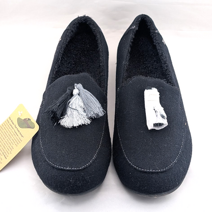 Spenco Hearthside Black Womens Sz 12B Orthotic Wool Indoor/Outdoor Dress Slipper Spenco