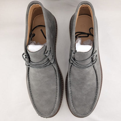 Men's Size 9.5 Moc Toe Boots Comfortable Lightweight Chukka Casual Wedge Grey Coutgo