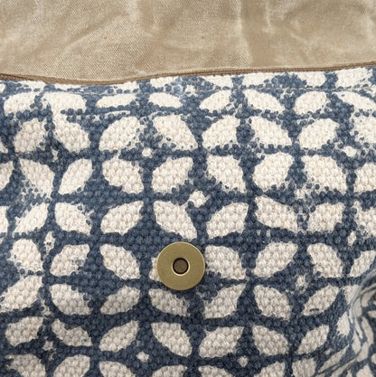 OHLAY By American Darling Cowhide and Cotton Crossbody Bag w/ Leather Trim 12x10 American Darling