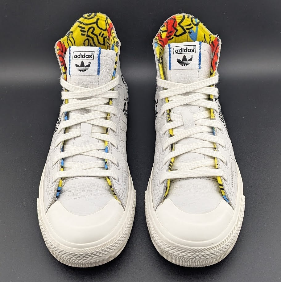 Adidas Nizza/Keith Haring "Pop Art" Leather Hitop ~Mens Sz 7/Wos Sz 8 | EE9297 adidas